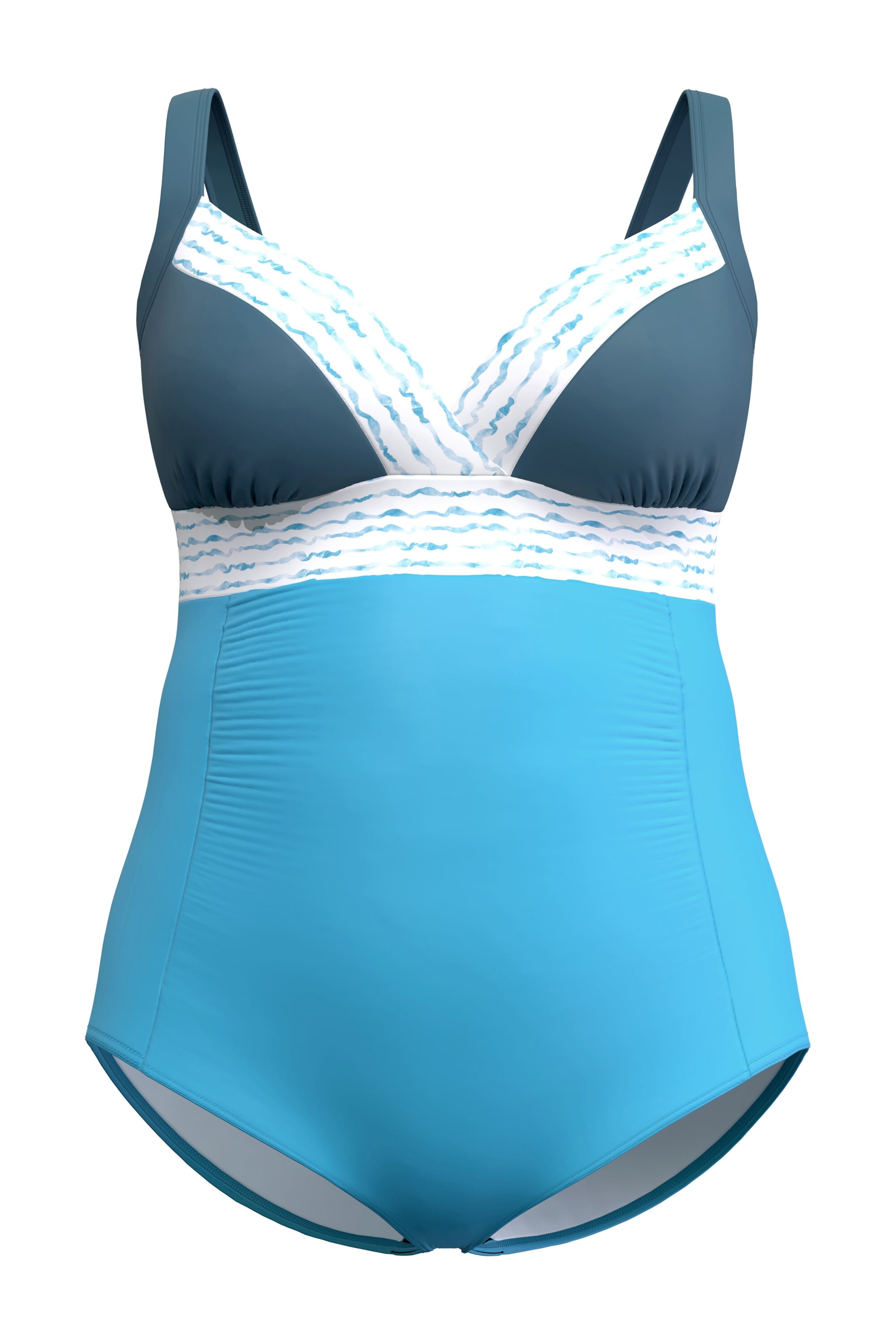 Ulla Popken Badpak in Blauw: voorkant