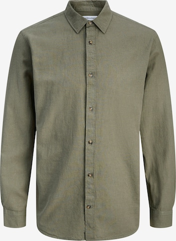 JACK & JONES Button Up Shirt 'JJESUMMER' in Green: front