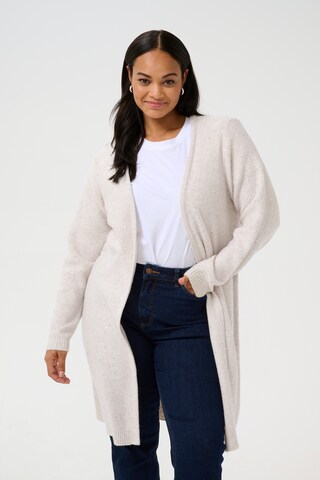 KAFFE CURVE Knit cardigan 'Luela' in Beige: front