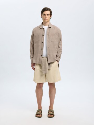 SELECTED Comfort fit Overhemd in Beige