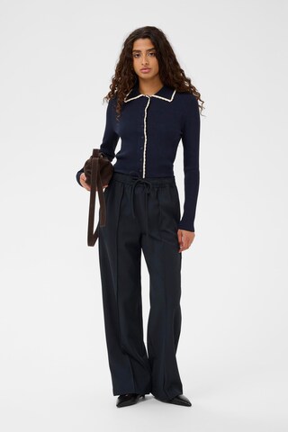 SOAKED IN LUXURY Wide leg Bandplooibroek 'SLLilu Eureka' in Blauw