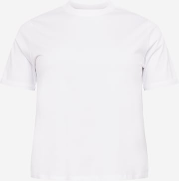 PIECES Curve Shirt 'TOGETHER' in White: front