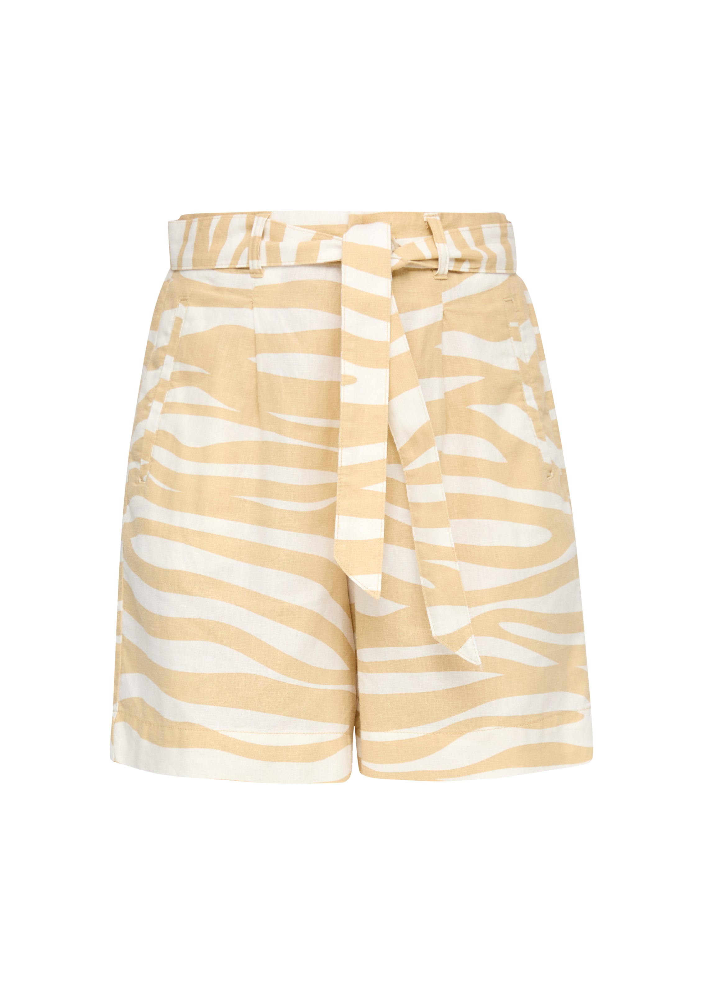 s.Oliver Bandplooibroek in de kleur Beige / Wit, Productweergave