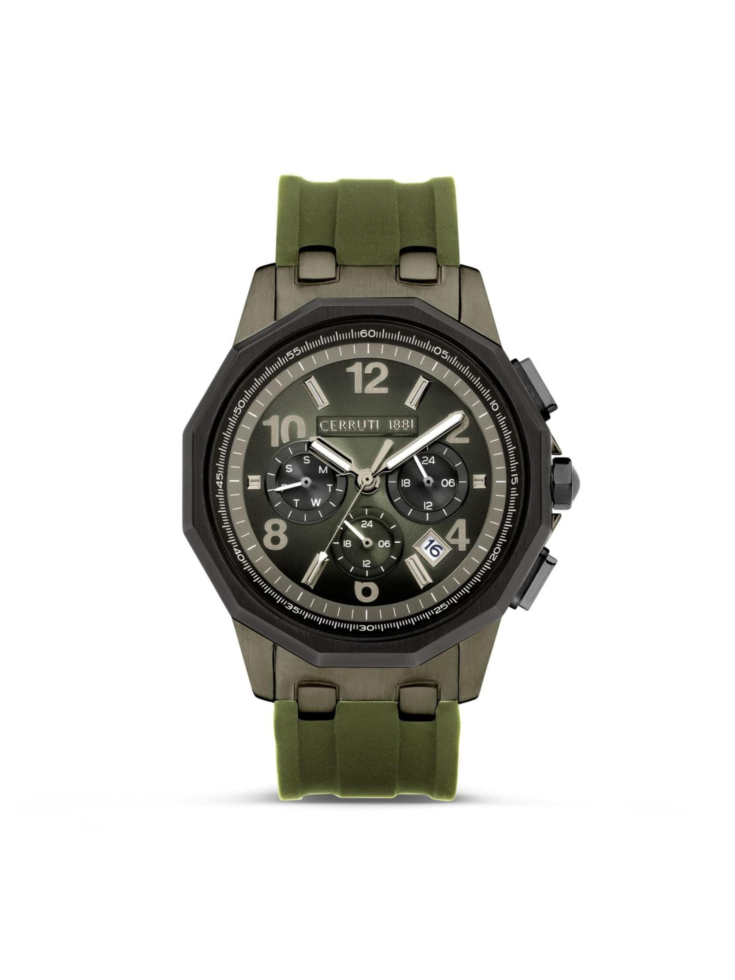 Montre à affichage analogique CERRUTI 1881 en vert : devant