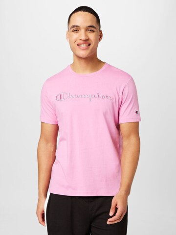 Champion Authentic Athletic Apparel Shirt in Roze: voorkant