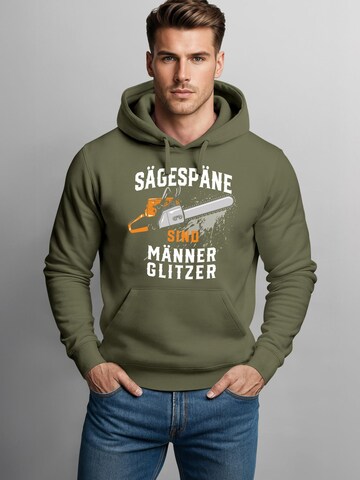 Neverless Sweatshirt 'Männerglitzer' in Green: front