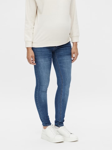 MAMALICIOUS Skinny Jeans 'Novo' in Blauw: voorkant