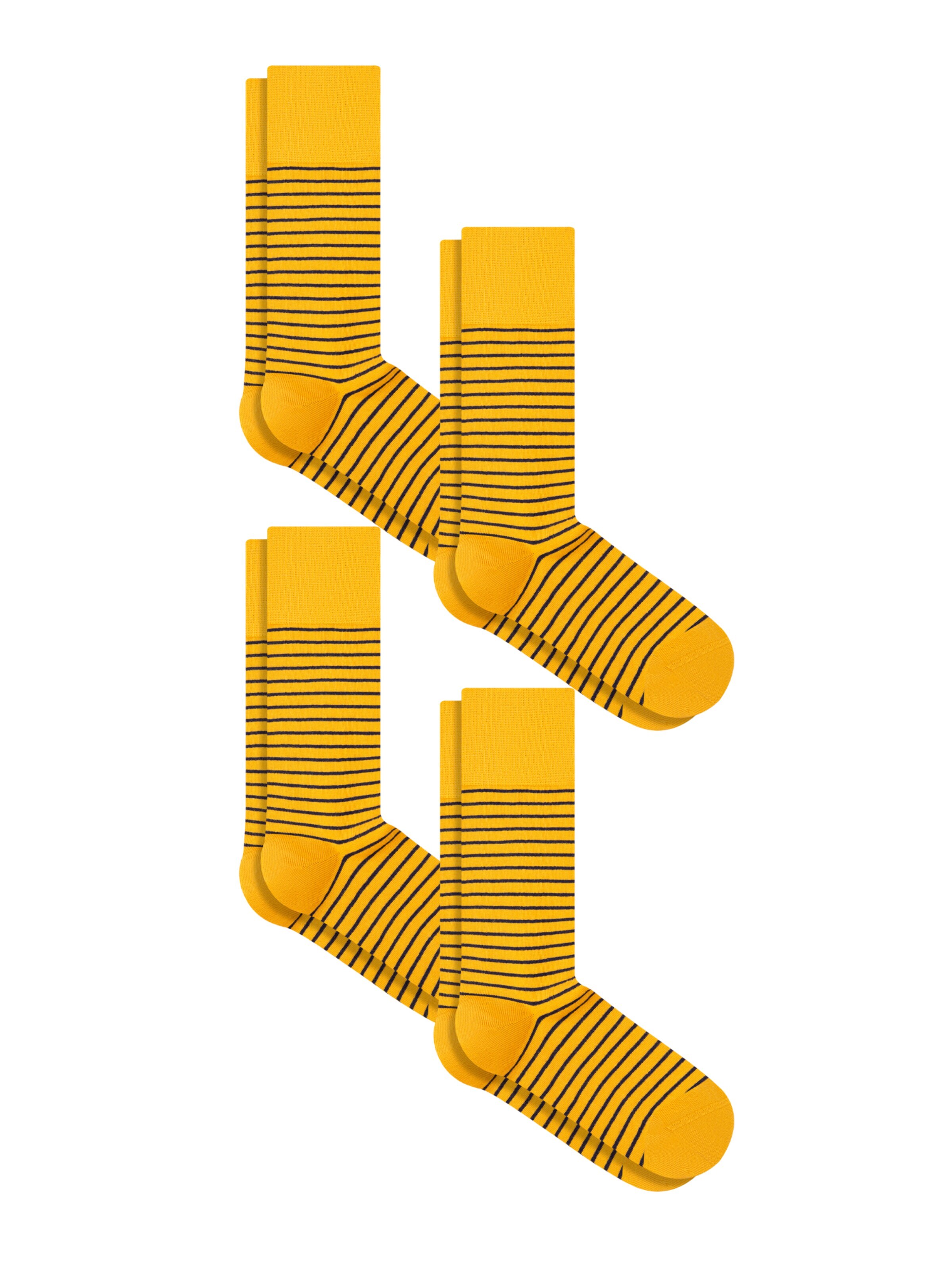 Albero Natur Socks 'Bio-Baumwoll-Socken mit längerem Bündchen - 4er Pack' in Yellow: front