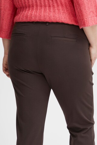 Fransa Curve Slim fit Chino Pants 'Plano Tessa' in Brown