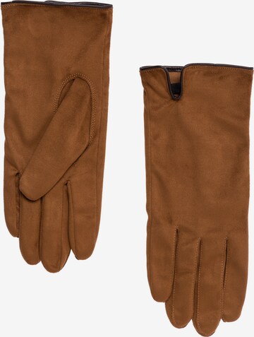 zero Full Finger Gloves in Beige: front