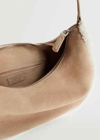 MANGO Schultertasche in Beige