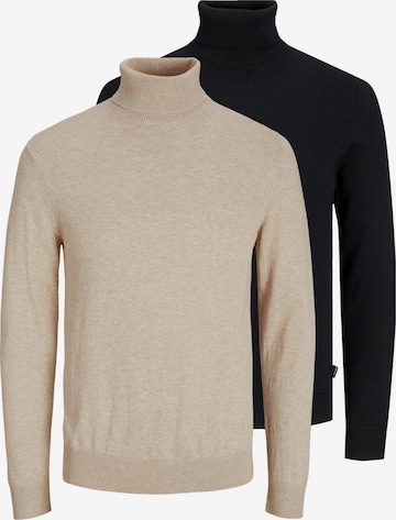 JACK & JONES Sweater 'Emil Knit' in Brown: front