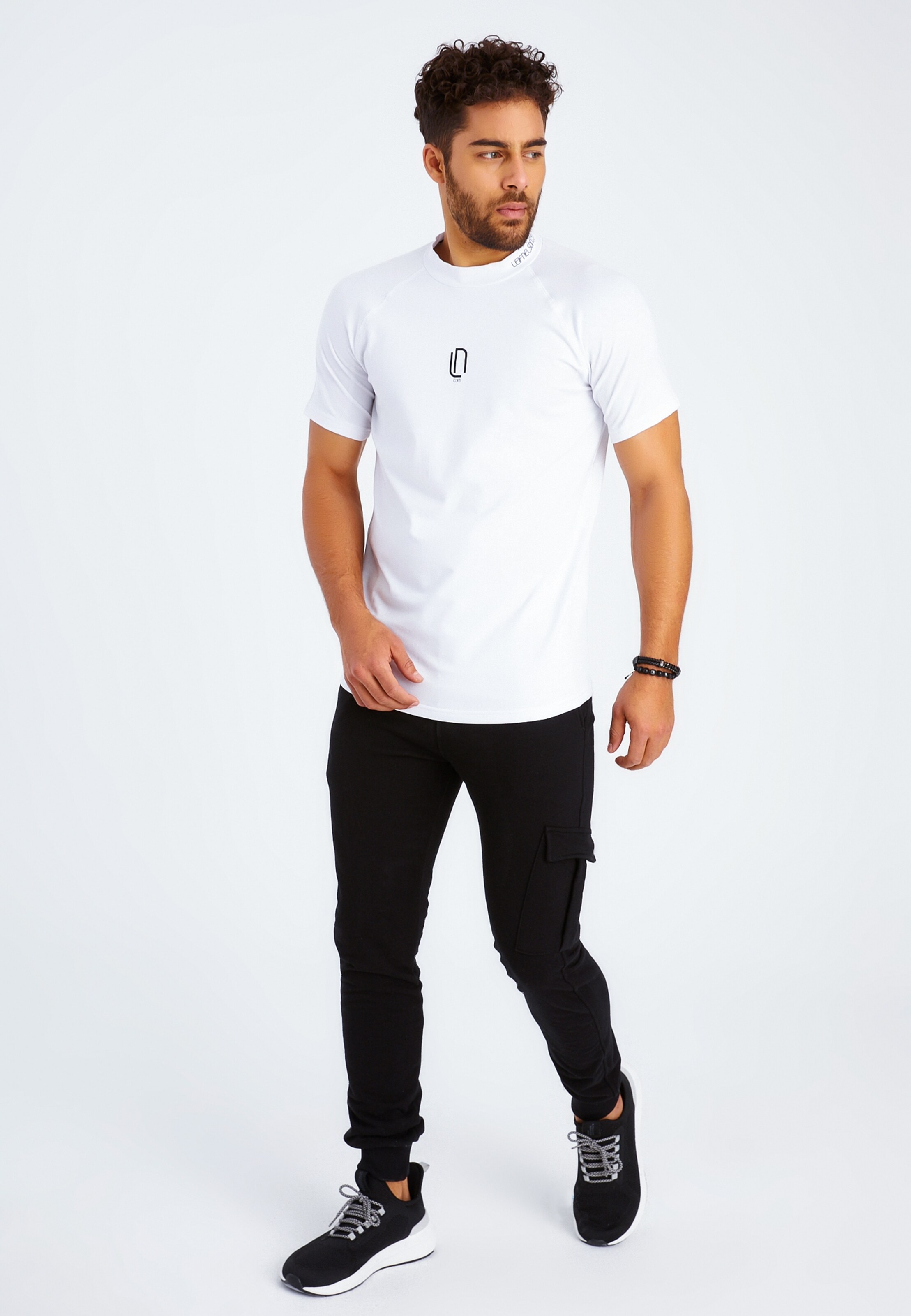 Männer Shirts Leif Nelson Gym T-Shirt Rundhals in Weiß - IC54596