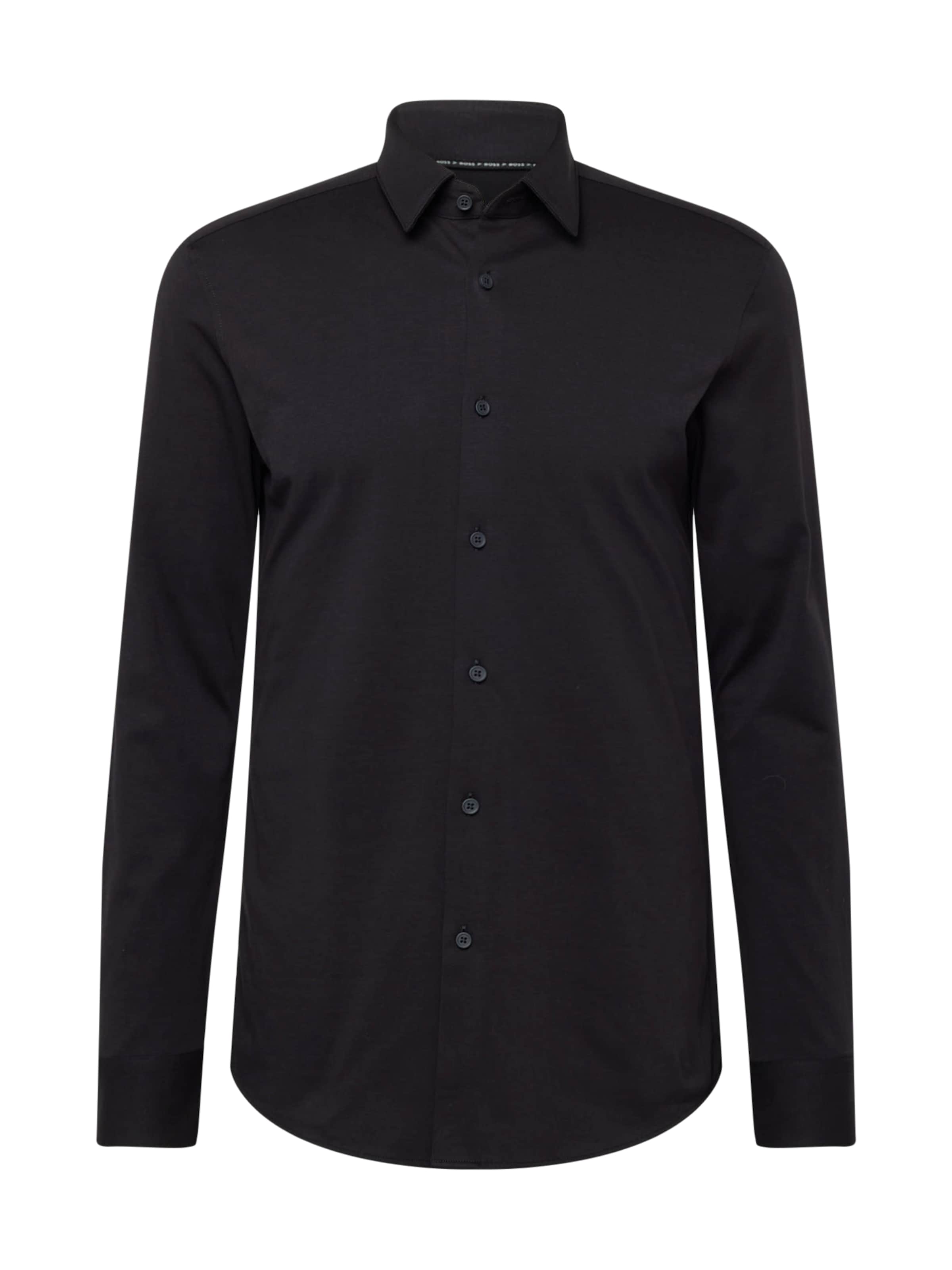 BOSS - Ajuste estrecho Camisa de negocios &#x27;P-HANK&#x27; en negro: frente