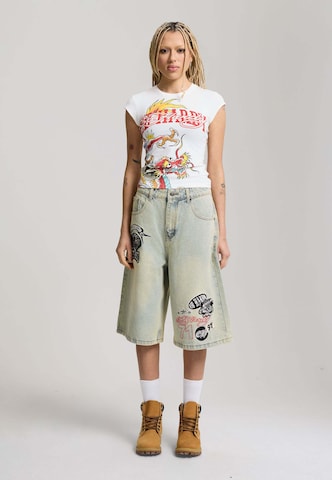 Ed Hardy T-Shirt 'Varsity Dragon' in Beige