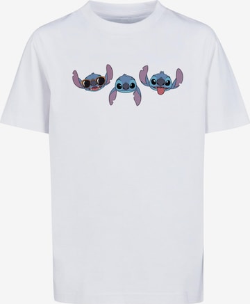 T-Shirt 'Lilo And Stitch - Faces' ABSOLUTE CULT en blanc : devant