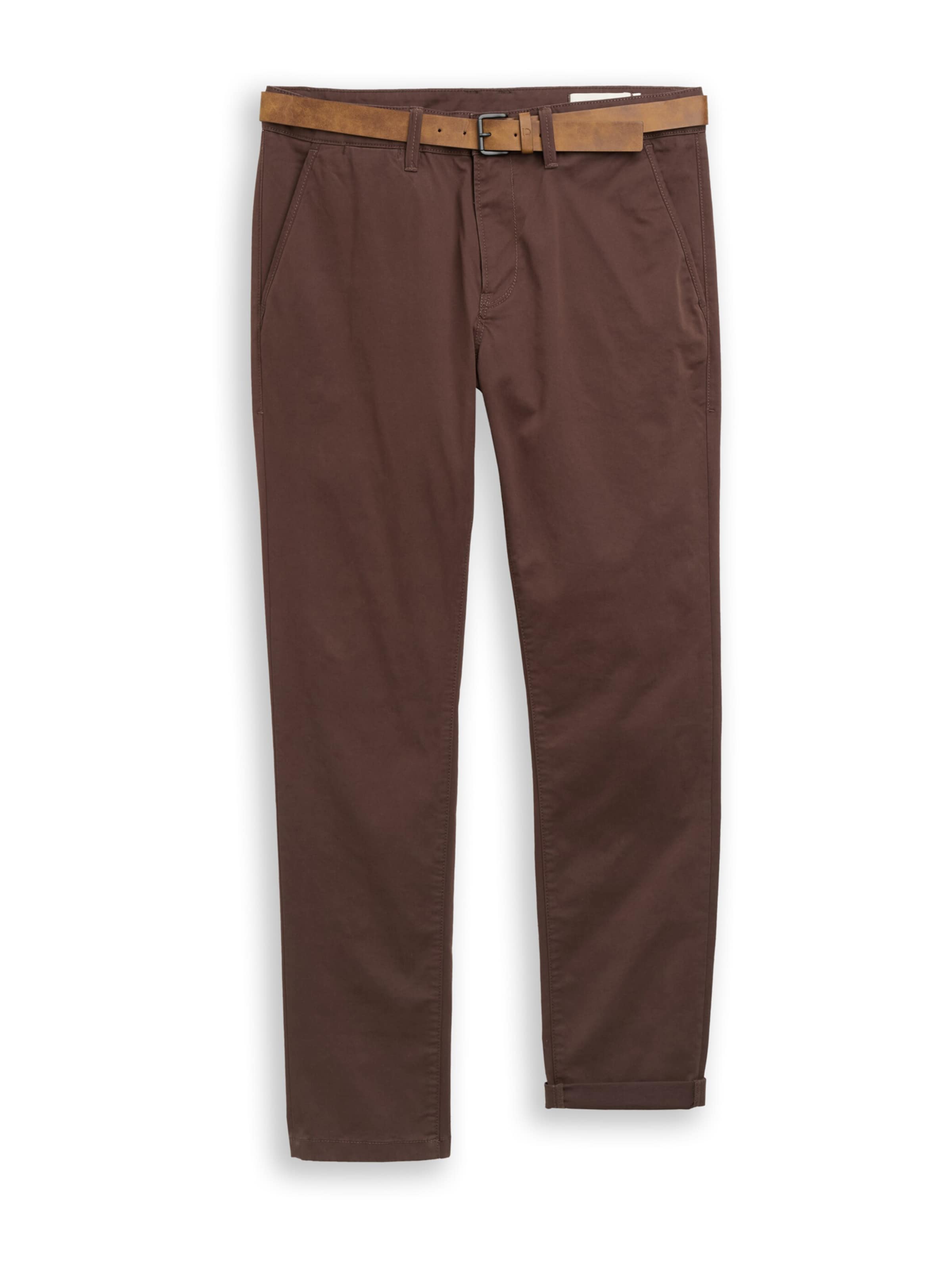 TOM TAILOR DENIM Chino in Bruin: voorkant