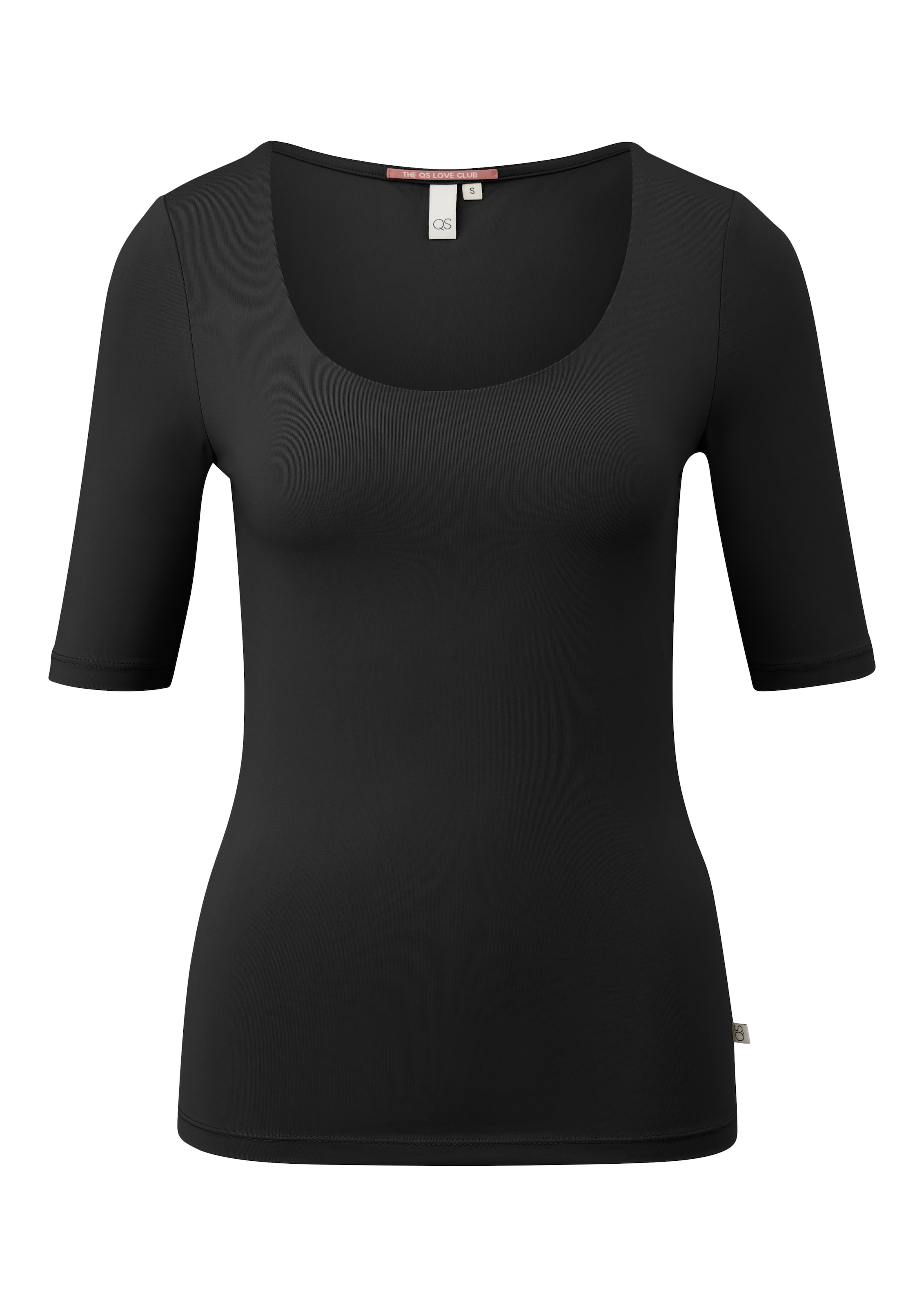 T-shirt QS en noir : devant