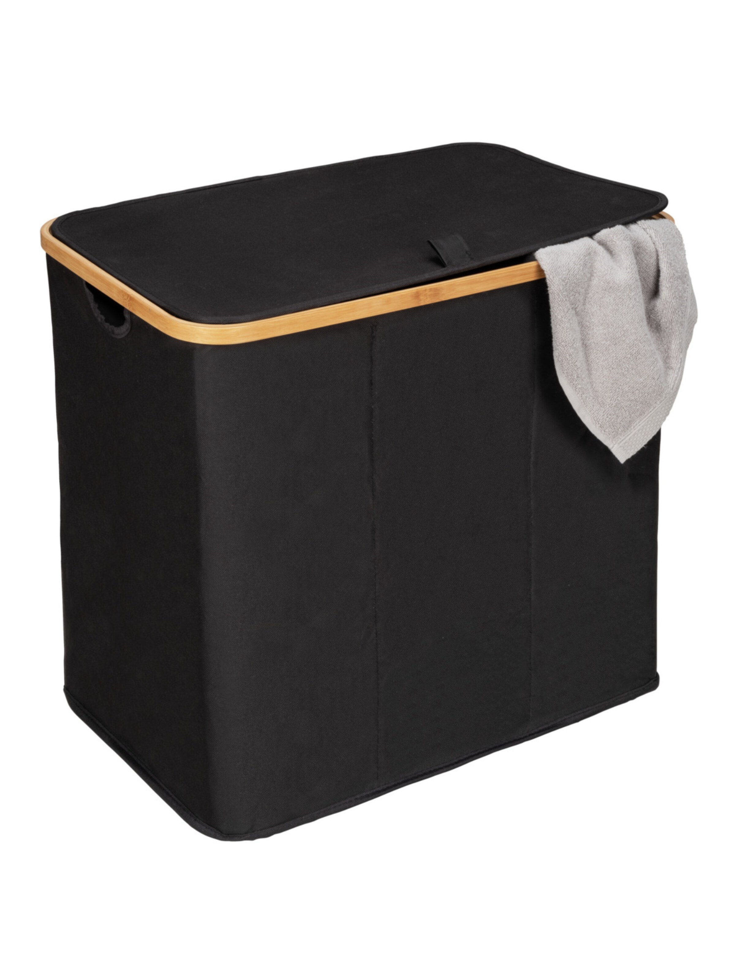 Wenko Wäschebehälter 'Trio Ecori' in Schwarz