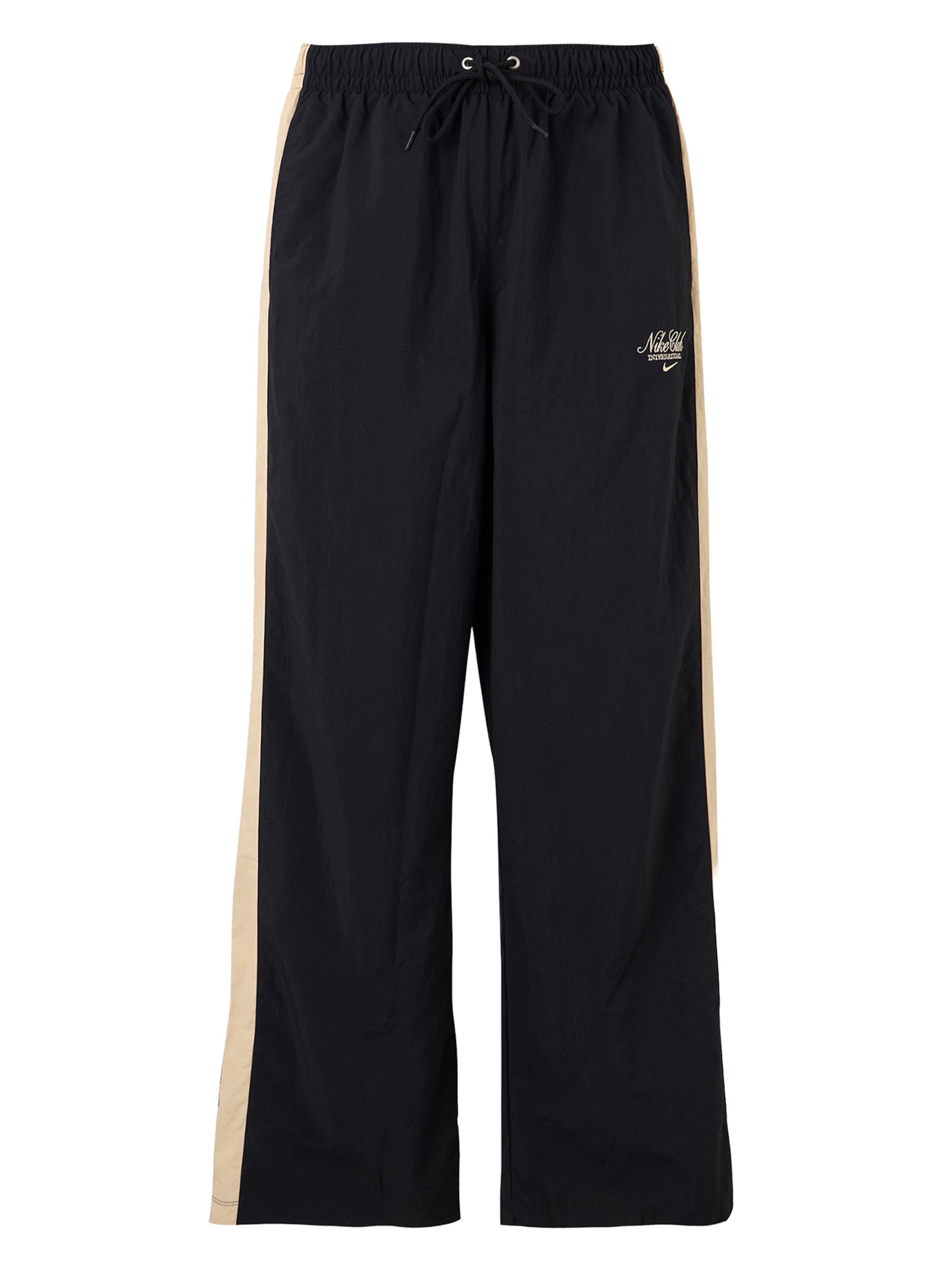 Nike Sportswear Wide leg Byxa 'Club' i svart: framsida