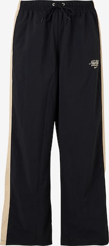Nike SportswearWide Leg/ Široke nogavice Hlače 'Club' - crna boja: prednji dio