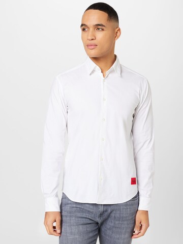 HUGO Red - Slim Fit Camisa 'Ermo' em branco: frente