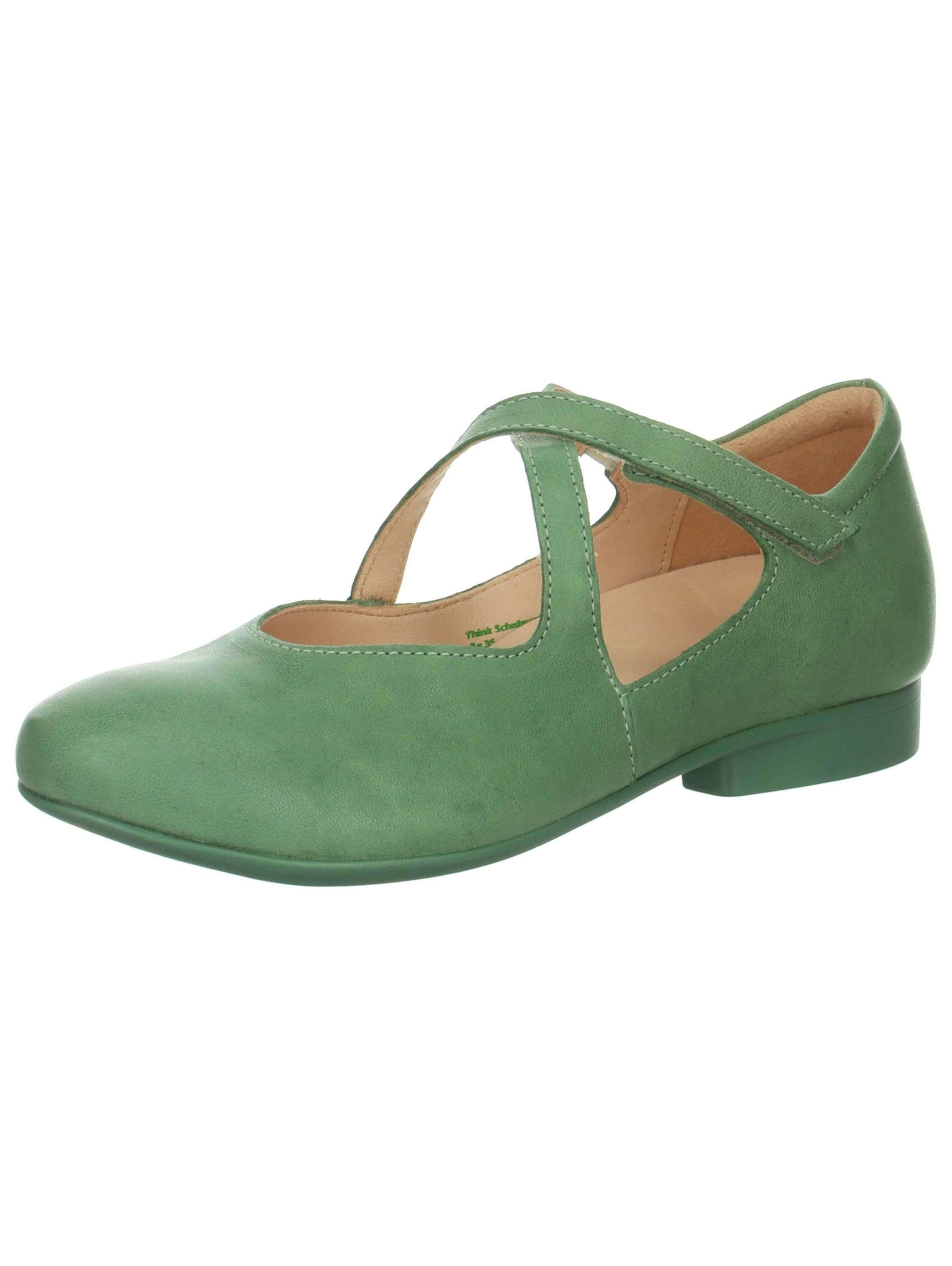 THINK! Ballerina met riempjes 'Guad 2' in Groen: voorkant
