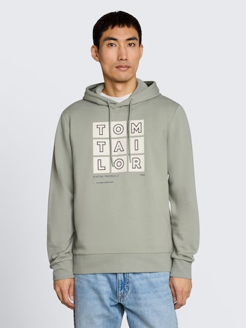 Sweat-shirt TOM TAILOR en vert : devant