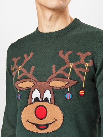 Only & Sons Regular fit Sweater 'XMAS' in Green