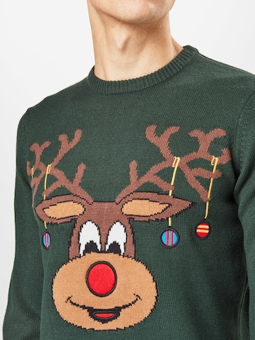 Only & Sons Regular Fit Pullover 'XMAS' in Grün