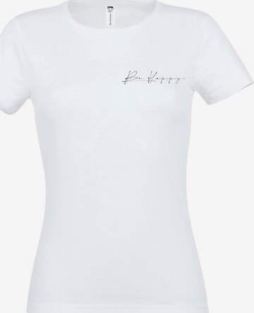 RMK Shirt 'Be Happy' in White: front