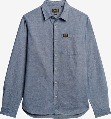 Superdry Regular fit Button Up Shirt in Blue: front