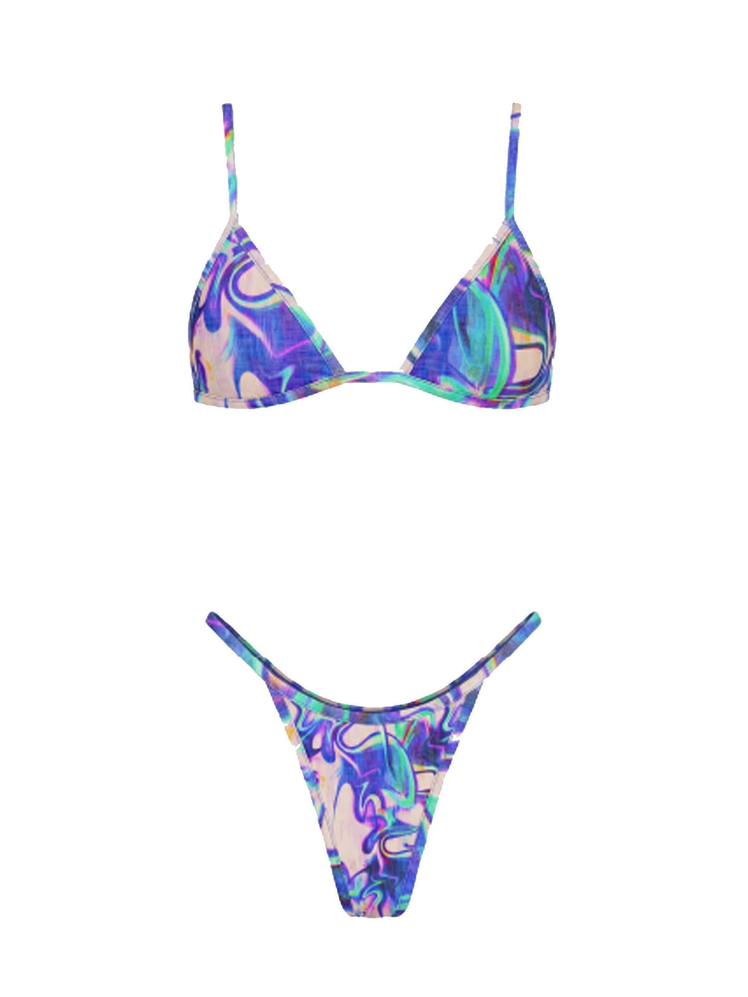 Kalaia Triangle Bikini in Blue: front