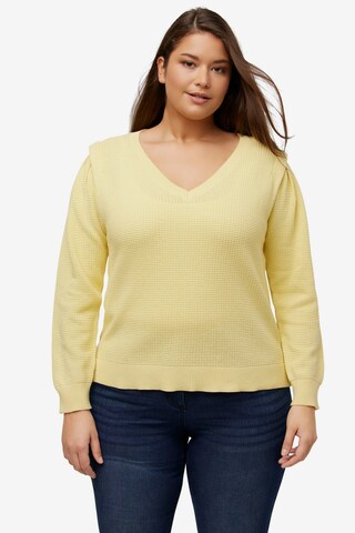 Pull-over Ulla Popken en jaune : devant