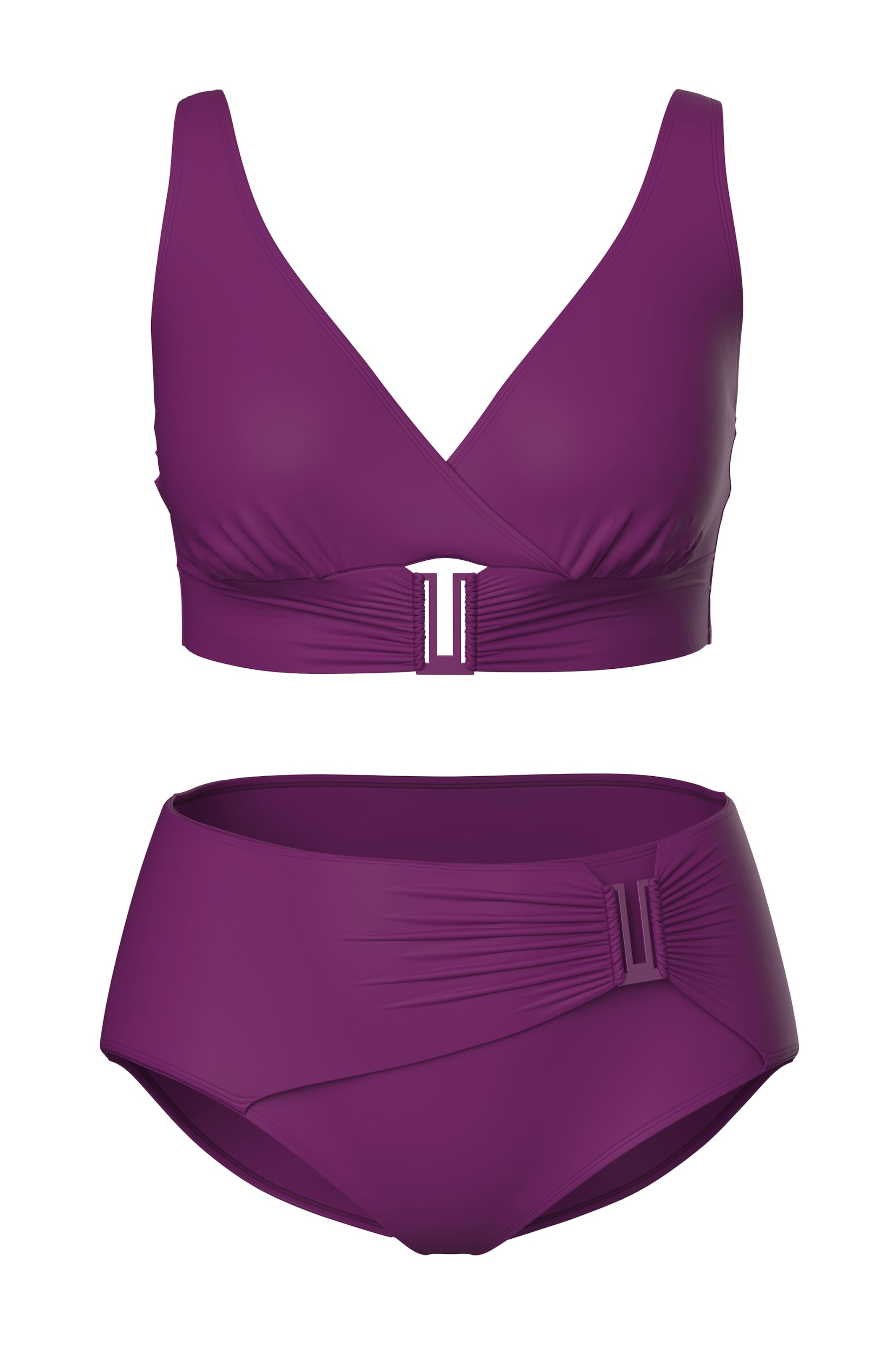 Ulla Popken Triangel Bikini in Lila: voorkant