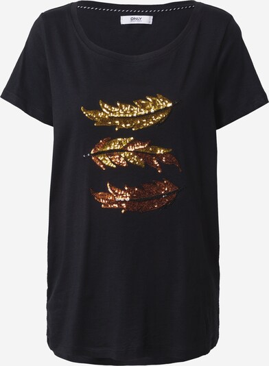 Tricou 'KITA' ONLY pe maro închis / galben auriu / portocaliu închis / negru, Vizualizare produs