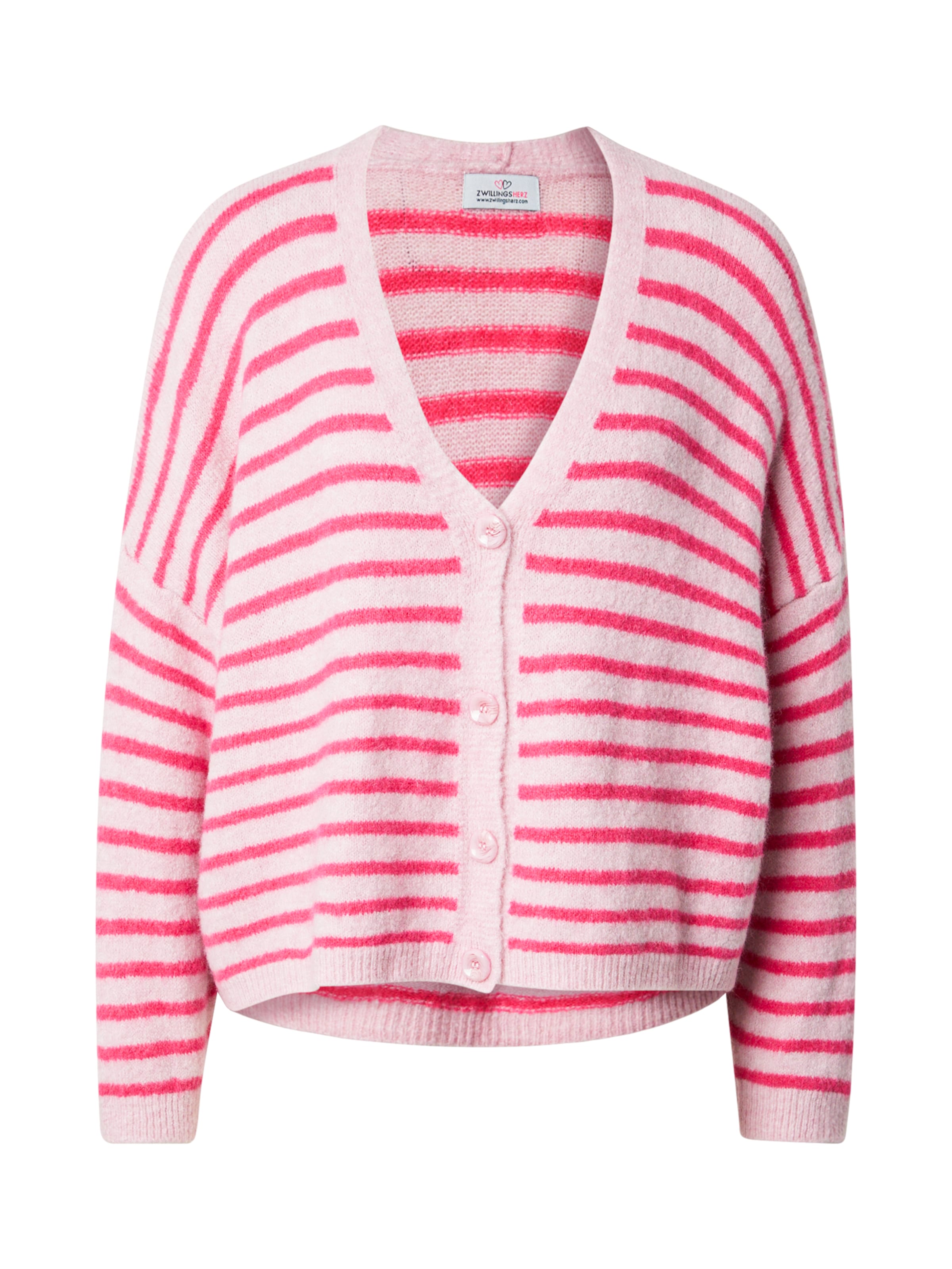 Zwillingsherz Strickjacke in Pink: Vorderseite