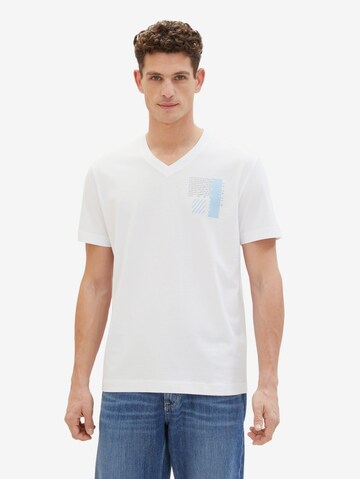 T-Shirt TOM TAILOR en blanc : devant