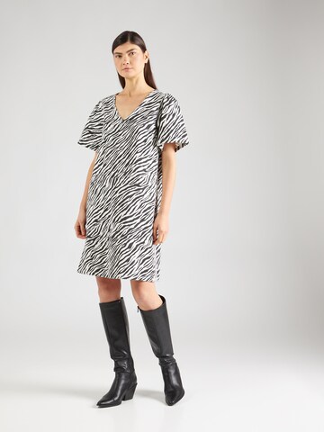 ICHI Kleid 'IH ZEBRA' in Schwarz: Vorderseite