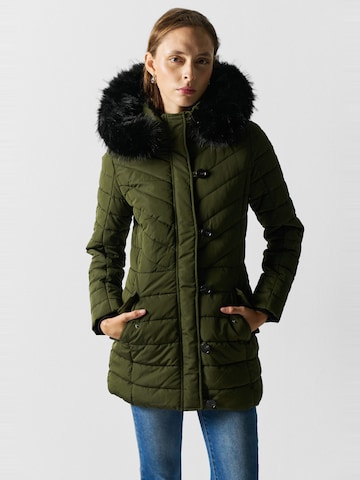 KOROSHI Winterjas in Groen: voorkant