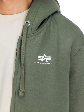 ALPHA INDUSTRIES Zip-Up Hoodie in Green