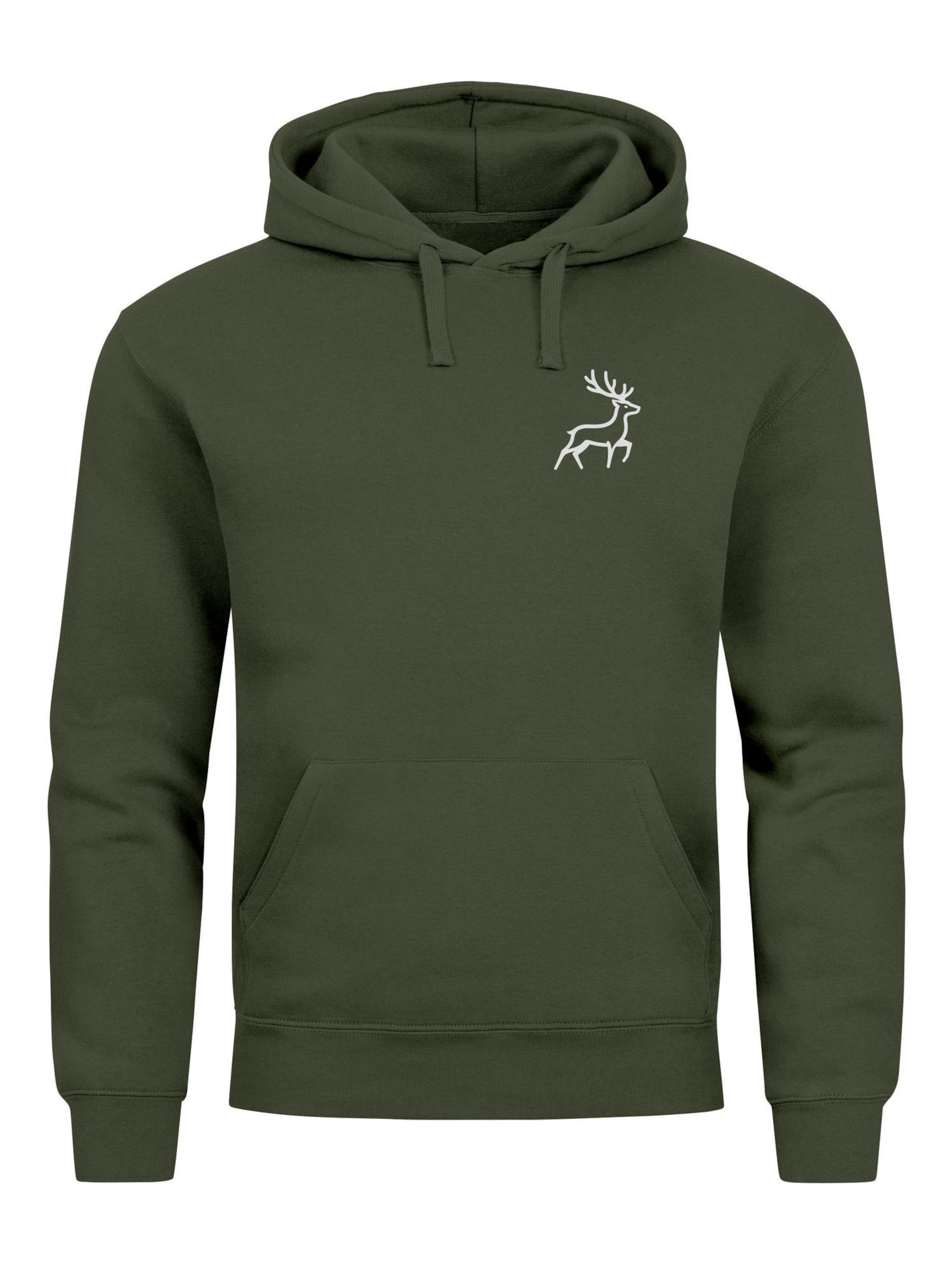 Neverless Sweatshirt 'Hirsch'‌‌‌‌‌‌‌ in Grün: Vorderseite