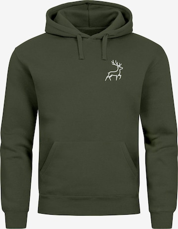 Neverless Sweatshirt 'Hirsch' in Green: front