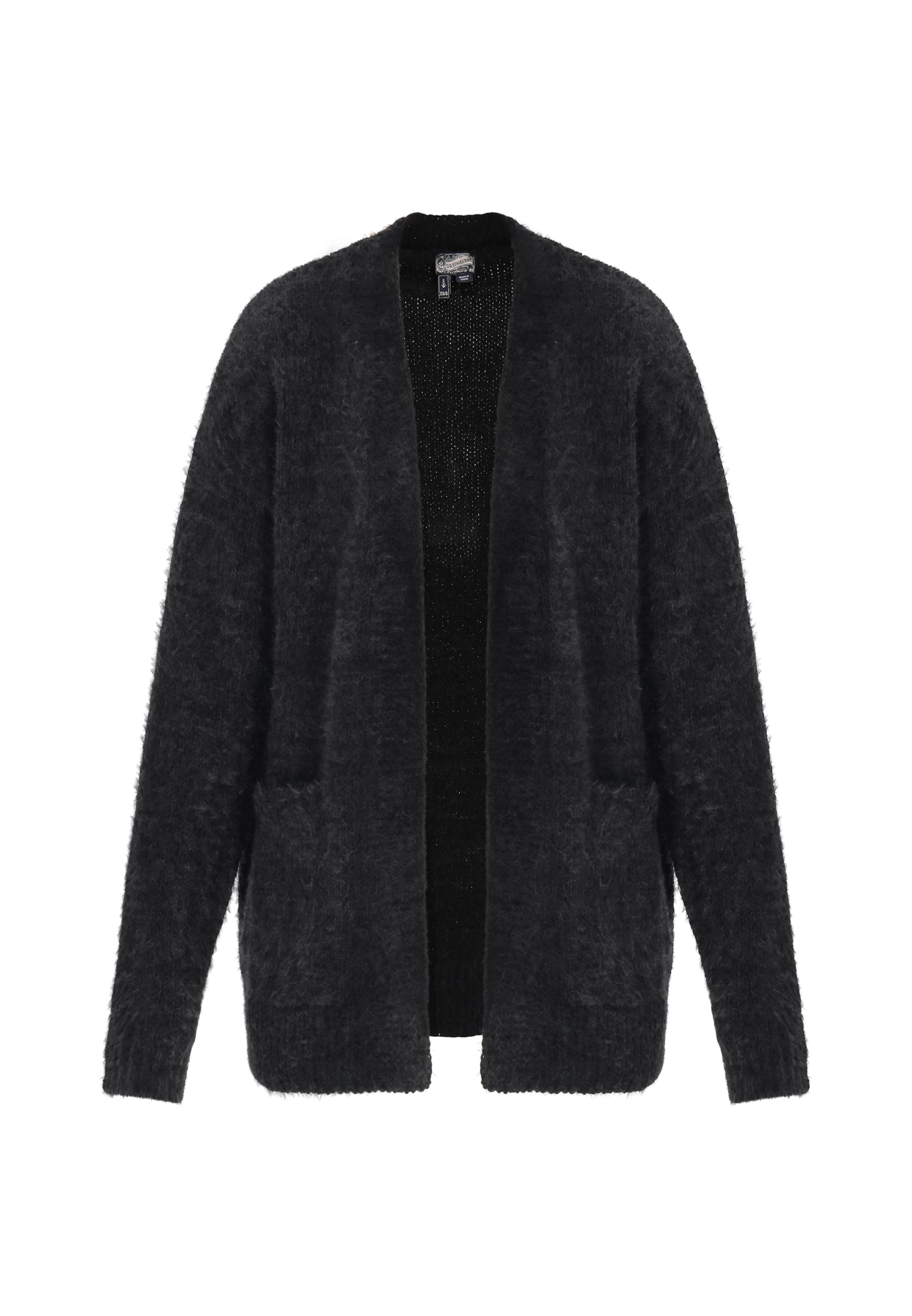 melns DreiMaster Vintage Adīta jaka 'Vintage': no priekšpuses