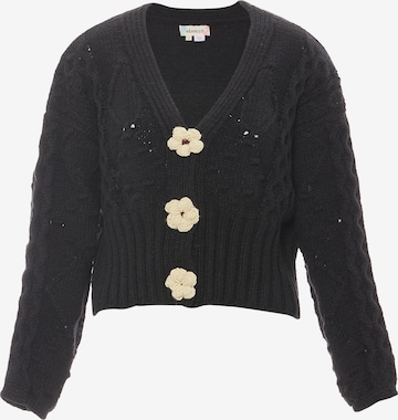 ebeeza Knit Cardigan in Black: front