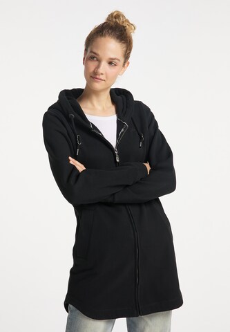 DreiMaster Vintage Zip-Up Hoodie in Black: front