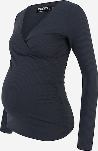 Pieces Maternity Shirt 'HILDUR' in Blau: predná strana