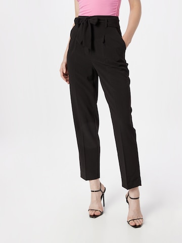 Regular Pantalon à plis Warehouse en noir : devant