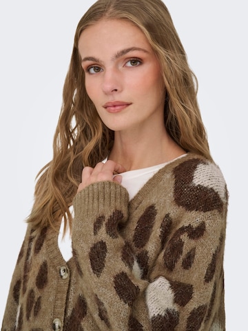 ONLY Gebreid vest 'Edelie' in Bruin