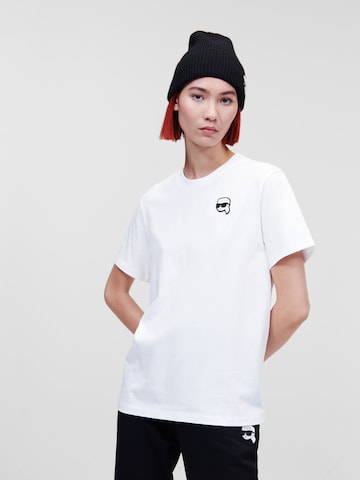 Karl Lagerfeld - Camiseta 'Ikonik 2.0' en blanco: frente